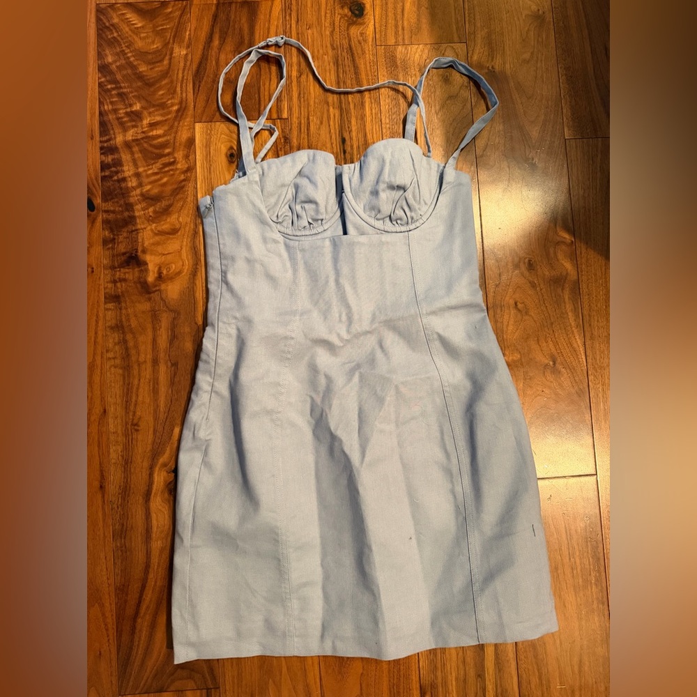 Oh Polly Linen Mini Corset Dress. NWT. Size 6 US